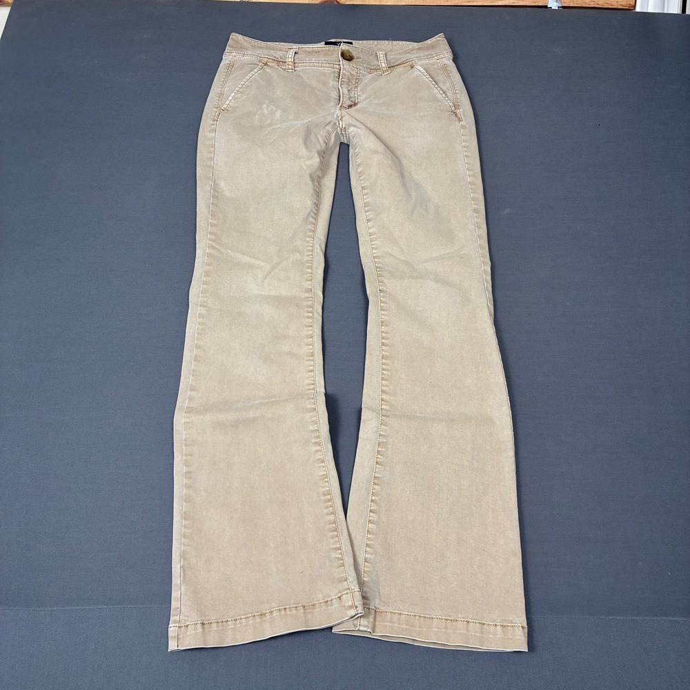 Y2K American Eagle Tan Kick Boot Cut Pants Women's Size 4 Short (28x29)